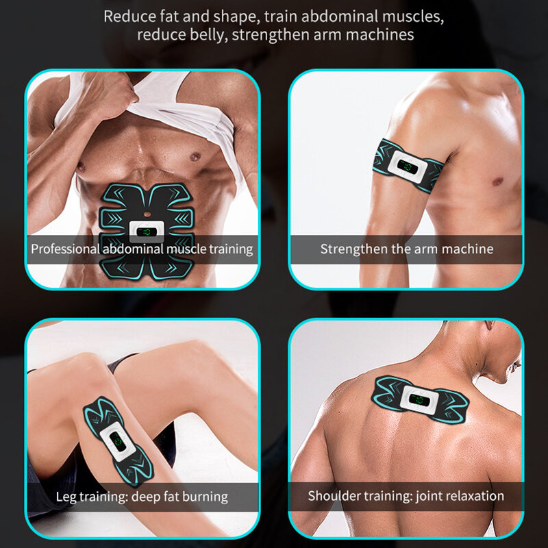 EMS البطن جهاز تدريب العضلات الإلكترونية العضلات محفز شحن USB البطن الذراع الساق تدليك ل بناء الجسم اللياقة البدنية ممارسة