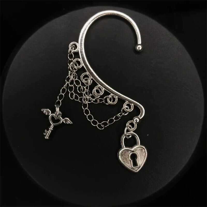 Earcuff Heart lock key earcuff Y2K Earcuff Romantic Gift