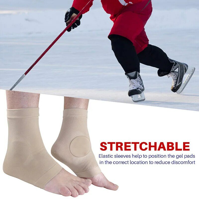 1 Pair Soft Ankle Gel Bandage Support Elastic Nylon Foot Sleeve Heel Ankle Protect For Ice Figure Skating Horse Riding Foot Care #6