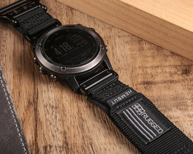Easyfit الأسود غارمين حزام (استيك) ساعة سوبر وعرة حزام نايلون المنسوجة حلقة تصميم ل فينيكس سلف Vivoactive