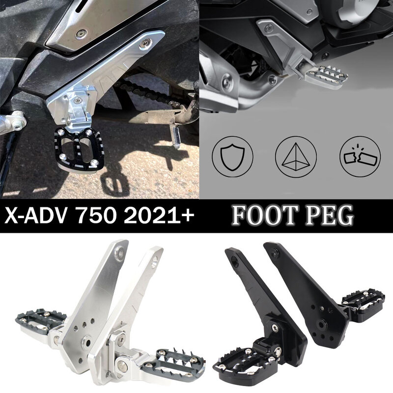 Foot Pegs 2021 For HONDA XADV X-adv 750 XADV750 Motorcycle Aluminum Alloy Rear Pedal Foot Stand Folding Footrests Passenger