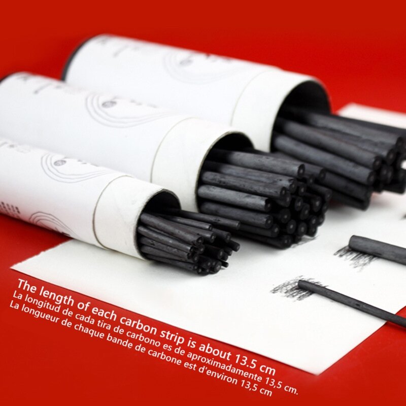 DXAB الكرمة الفحم العصي المتوسطة رسم قلم رصاص الكتابة على نحو سلس لتقوم بها بنفسك الرسام 25 قطعة