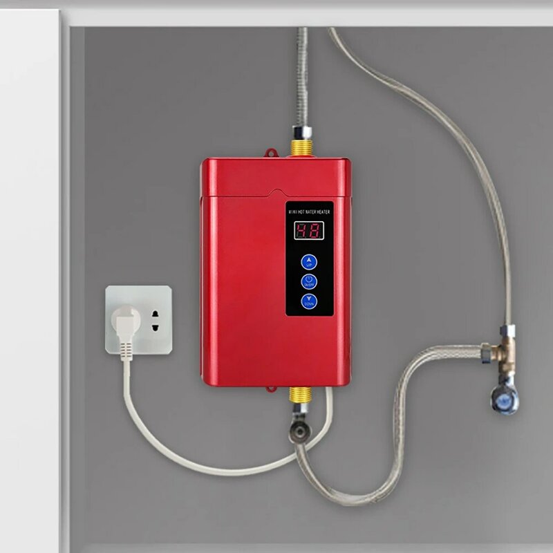 سخان مياه كهربائي فوري 110/220 فولت بدون خزان 3000 وات سخان مياه ذكي لحظية صغيرة لحمامات المطبخ #2