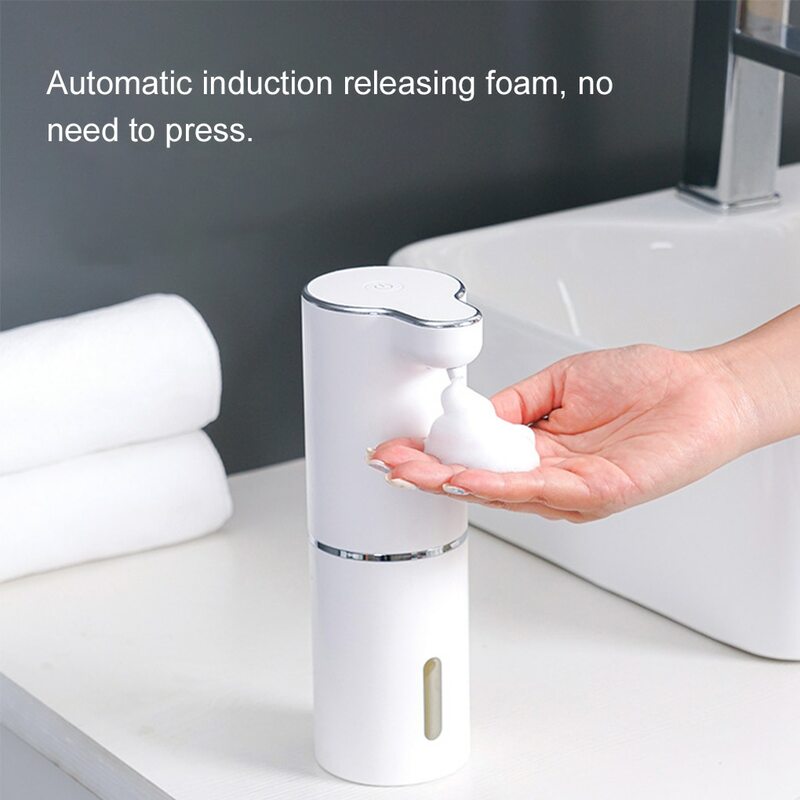 التلقائي رغوة موزع صابون الحمام الذكية غسالة اليد مع USB شحن الأبيض عالية الجودة ABS المواد