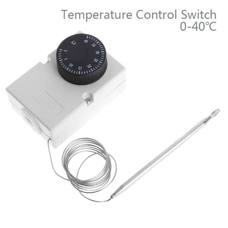120mm/ 4.72" Probe Thermostat Controller Plastic Temperature Switch AC220V 0-40℃ Easy Installation Fitting for Oven #6