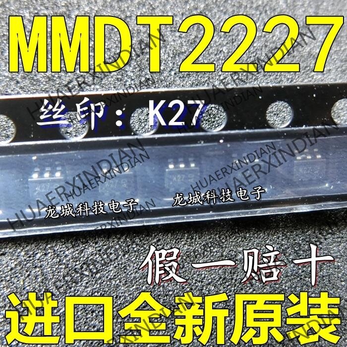 10 قطعة/الوحدة جديد MMDT2227 :K27 SOT-363 في الأوراق المالية
