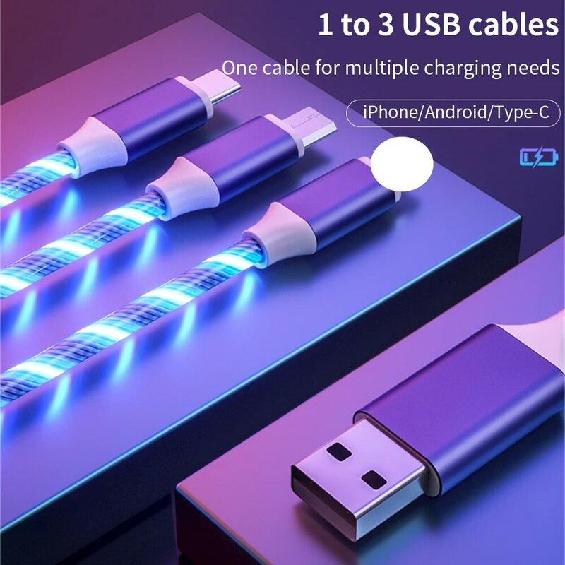 TISHRIC 3 in 1 Usb Cable Usb C Micro Usb Cable Mobile Phone Accessories For IPhone Android Phone Xiaomi Huawei Samsung