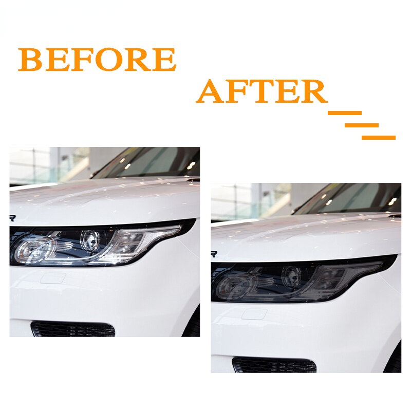 2Pcs Car Headlight Tint Black Protective Film Transparent TPU Sticker Accessories For Range Rover Sport L494 2014-Present