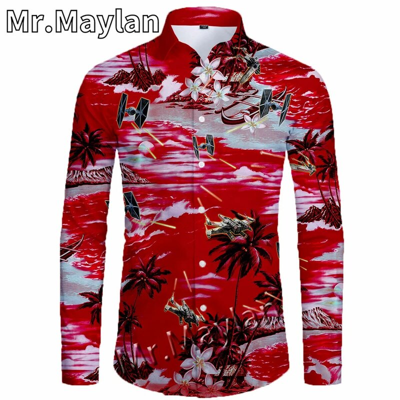 مخدر ثلاثية الأبعاد منقوشة قميص الرجال قميص هاواي صيفي ملابس علوية بأكمام طويلة للربيع قميص الرجال قمصان 2023 المتضخم 5XL قميص kamas Masculinas-23