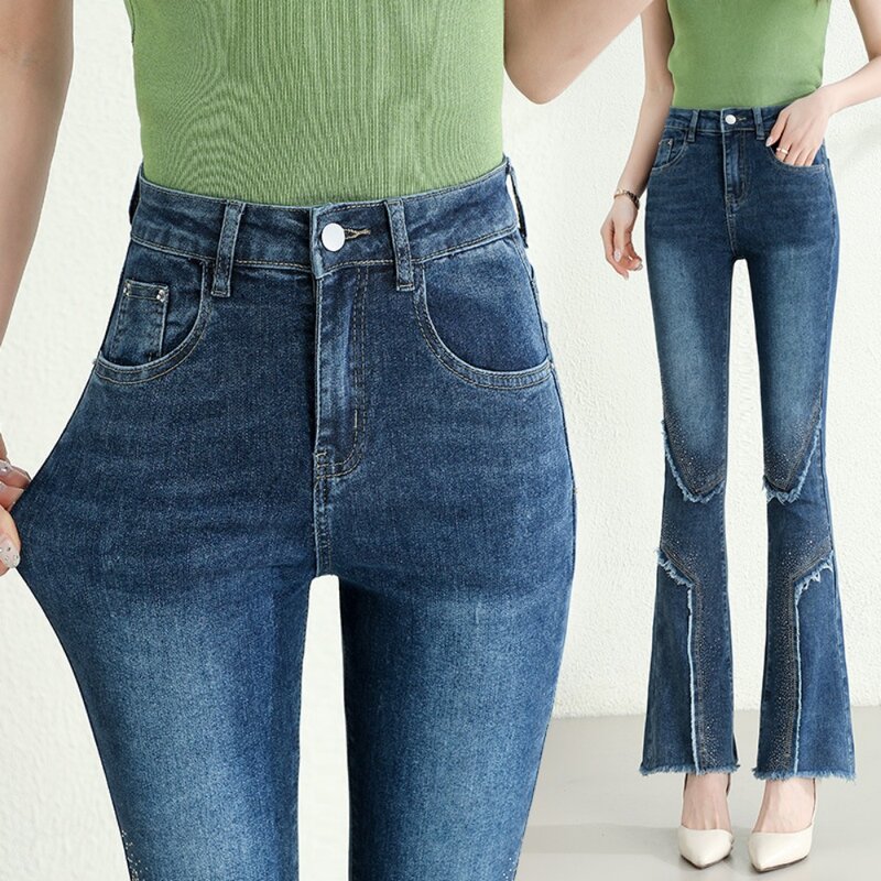 جينز عالي الخصر نحيف للنساء ، بناطيل صغيرة ، ملابس عصرية متعددة الاستخدامات ، Y2K ، جديد ، ربيع وصيف ، 2023 #3