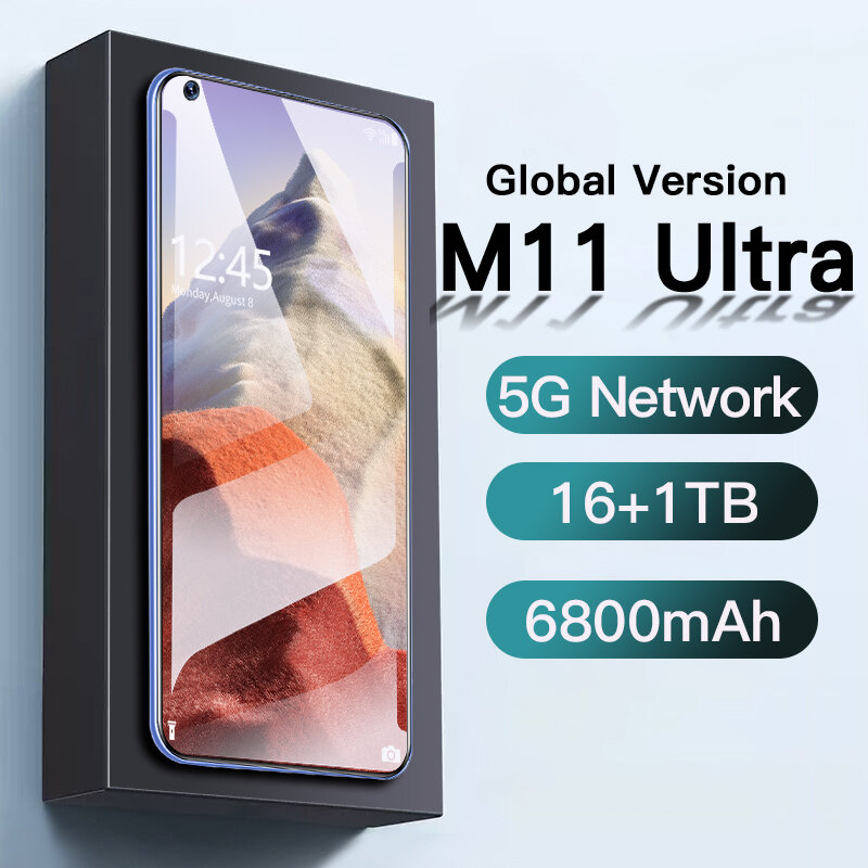 النسخة العالمية M11 الترا الهواتف الذكية أندرويد 7.3 بوصة الهواتف المحمولة 16 جيجابايت رام 1 تيرا بايت ROM 24 + 48 ميجابكسل كاميرا مقفلة 4G 5G هاتف محمو...