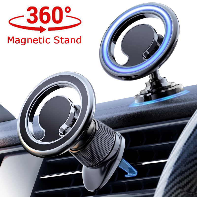 سيارة حامل هاتف مغناطيسي Magsafe حلقة حافظة لوحة القيادة منفذ الهواء جبل 360 درجة دوران آيفون سامسونج السيارات الدخول