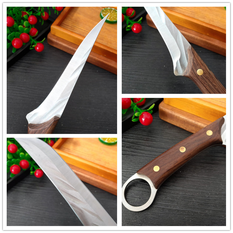 5Cr15Mov سكين صيد سكين مطبخ العظام سكين مزورة اللحوم الأسماك الساطور المهنية الشيف جزار سكين الفاكهة مع غطاء
