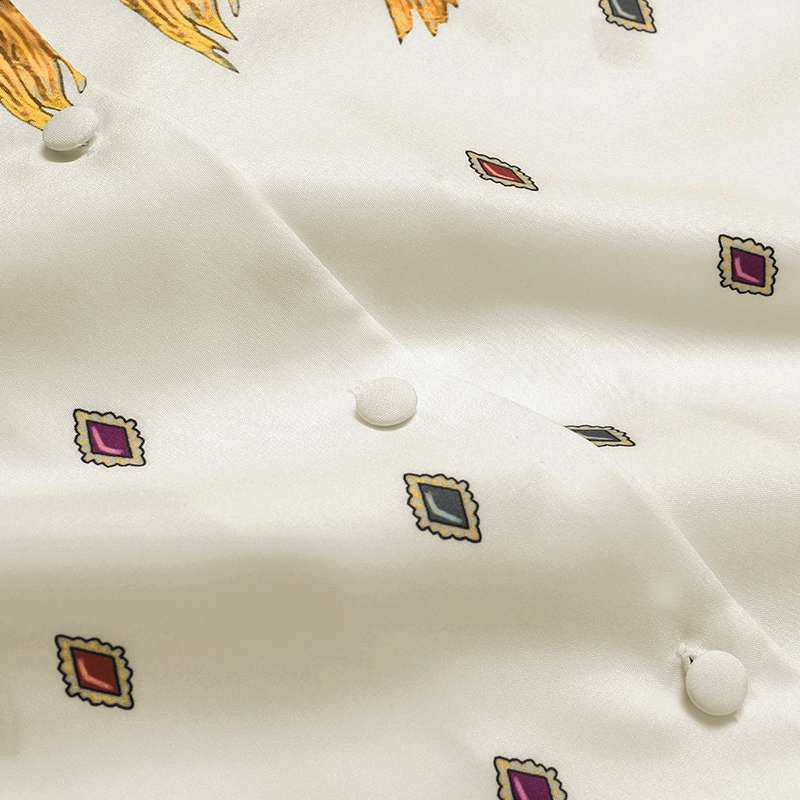 قميص أنيق وأكمام طويلة للنساء ماركة فوندا 2022 بلوزة أنثوية غير رسمية بطيات وياقة بأزرار مطبوعة بلوزات علوية