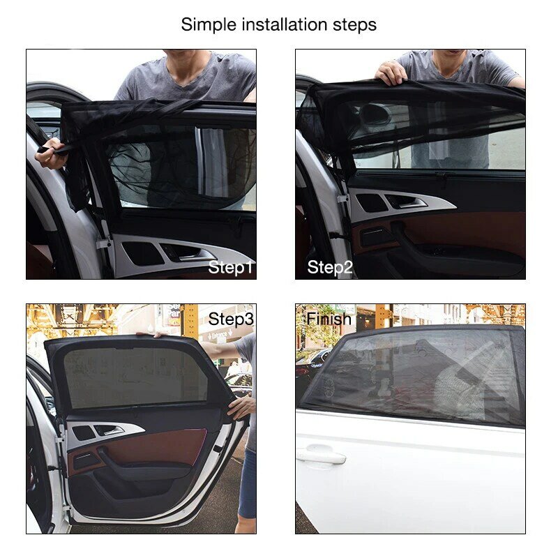 2 قطعة اكسسوارات السيارات التصميم الشمس الظل السيارات UV حماية الستار نافذة جانبية ظلة شبكة الشمس قناع حماية نافذة الأفلام 2023