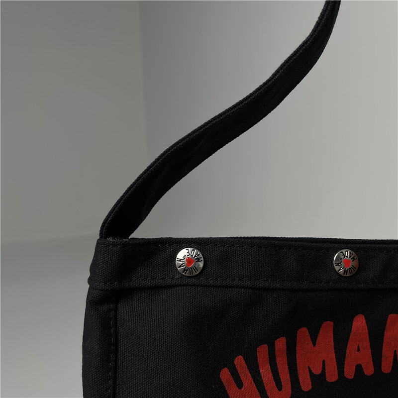 صنع الإنسان حقيبة الرجال النساء أفضل نوعية الإنسان صنع رسالة سوداء واحدة الكتف حقيبة ساعي زوجين قماش حقيبة عادية