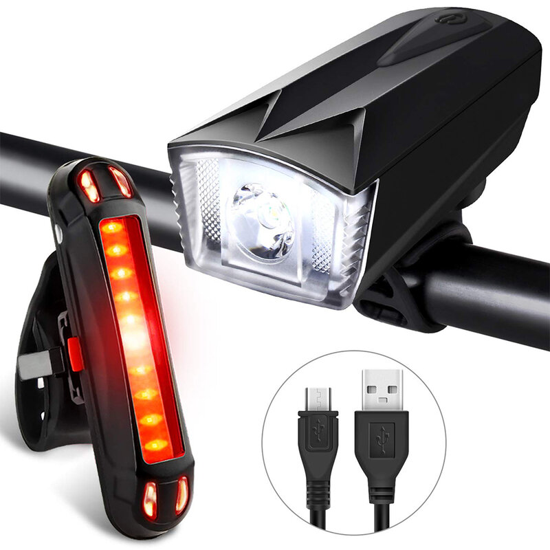 ABS دراجة هوائية جبلية USB قابلة للشحن المصباح الذيل ضوء مجموعة الدراجات