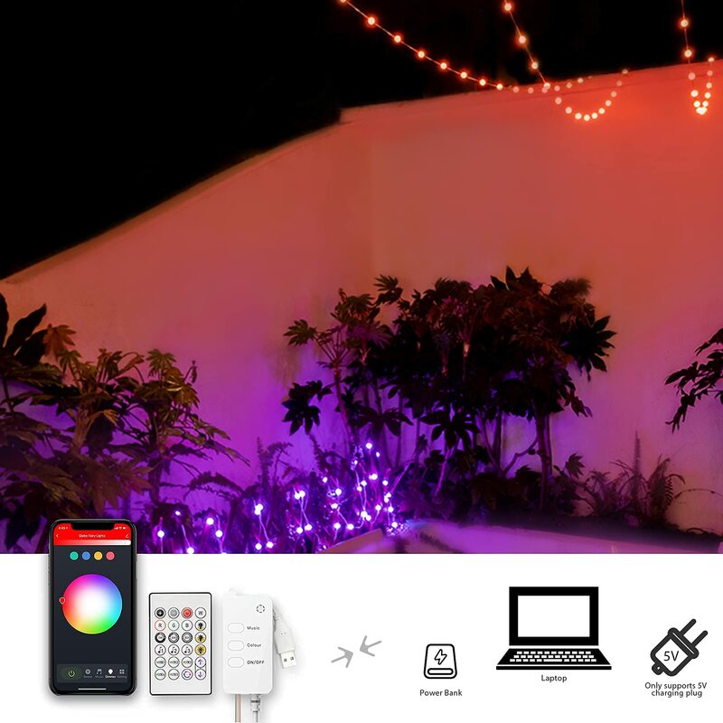 جديد 2022 اصنع بنفسك مصابيح إضاءة محيطة احتفالية LED ستارة جارلاند أضواء USB التحكم عن بعد أضواء خرافية سلسلة زفاف عيد الميلاد ديكور ل