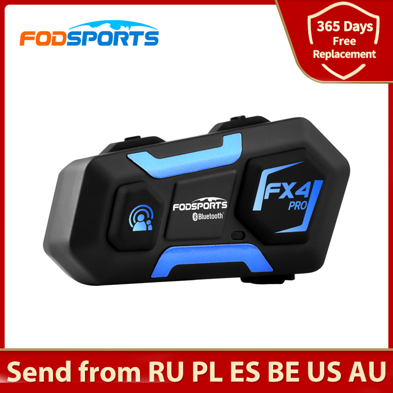 جهاز اتصال داخلي للحكام من Fodsports طراز FX4 للمحترفين لقاضي كرة القدم مكون من 4 أشخاص هاتف داخلي للدراجات سماعة BT 5.0 جهاز اتصال داخلي من طرف واحد و...