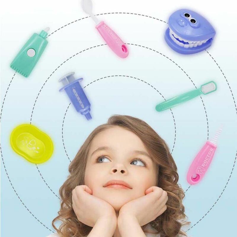 الأطفال ألعاب مونتيسوري الوالدين والطفل التفاعل لفتاة صبي طبيب الأسنان تحقق نموذج لشكل الأسنان الأطباء لعب دور الطفل طفل ألعاب تعلم