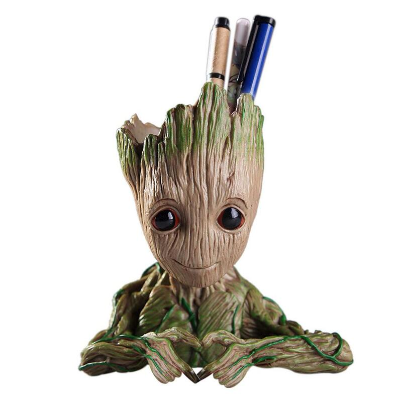 طفل Groot زهرة وعاء زارع أصحاب تمثال شجرة رجل لعبة مجسمة للأطفال حامل قلم حديقة الجنية زهور الحرف