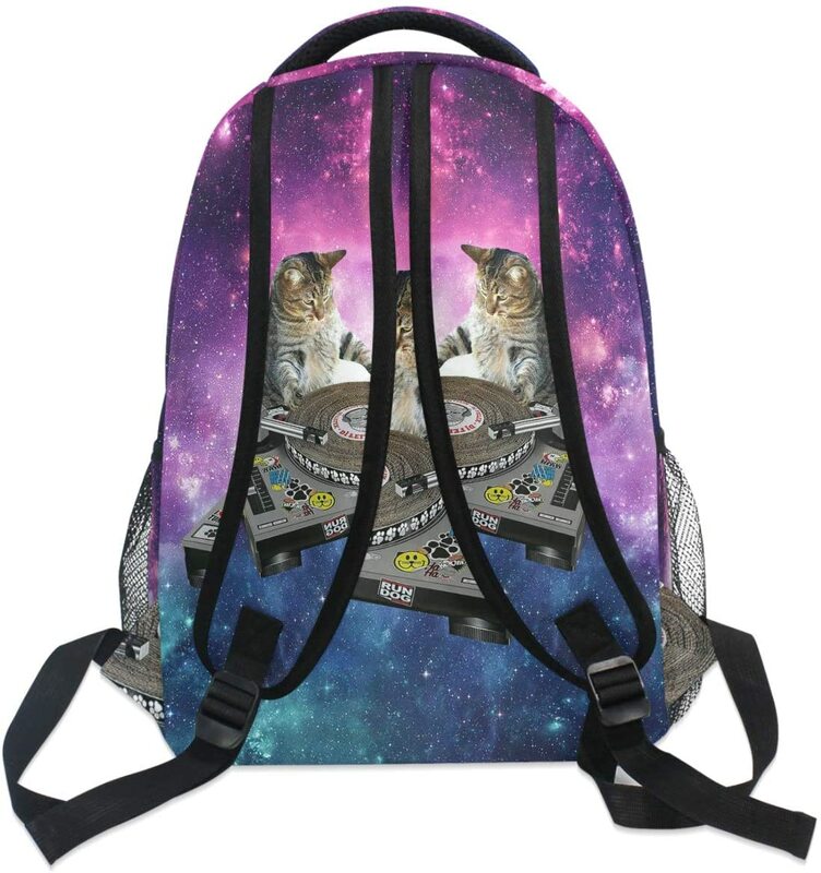 Wamika Fun Cat Girl Boy Galaxy Nebula Waterproof Student Laptop Backpack Casual Durable Convenient Sports Bag College Handbag #5