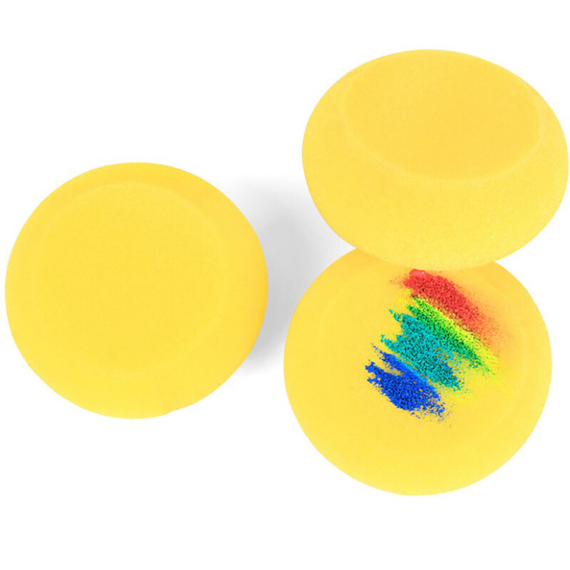 10 قطعة إسفنجة طلاء فناني اصطناعي مستدير إسفنجة فنية للرسم ألوان فخار مائية إسفنجة فنية أصفر 2.75 بوصة