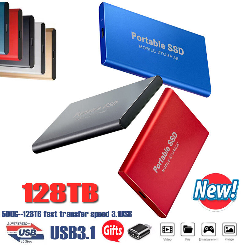 قرص صلب خارجي محمول 500GB 1/2/8/16/30/64 تيرا بايت محرك الحالة الصلبة SSD لأجهزة الكمبيوتر المحمول جهاز تخزين USB 3.0 القرص الصلب المحمول