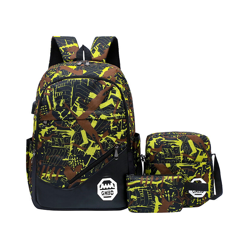 3pcs/set Male backpacks high school bags for women 2022 boys one shoulder big student travel bag men school backpack sac mochila