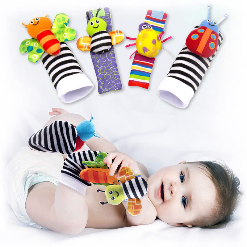 جوارب للقدم مجموعة خشخيشات للمعصم للأطفال حديثي الولادة ، ألعاب الرضع ، خشخيشات يدوية وقدمية مناسبة للأطفال الرضع ، تطوير الدماغ #1