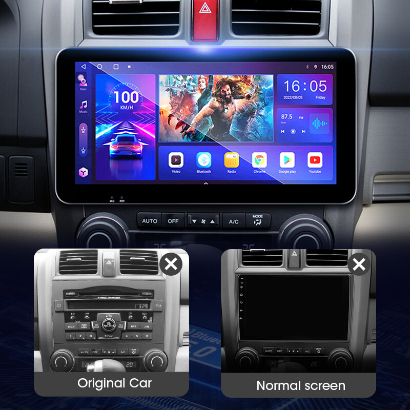 Srnubi 10.3 "أندرويد 11 راديو السيارة لهوندا CR-V 3 RE CRV 2007-2011 2Din مشغل الوسائط المتعددة لتحديد المواقع والملاحة QLED شاشة Carplay 4G