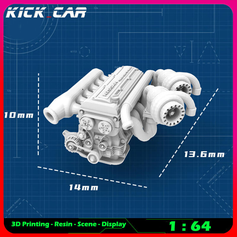 كيككار 1/64 نموذج محرك السيارة ديوراما غير ملون الراتنج المرآب المشهد أدوات إصلاح الديكور محاكاة المشهد لعبة