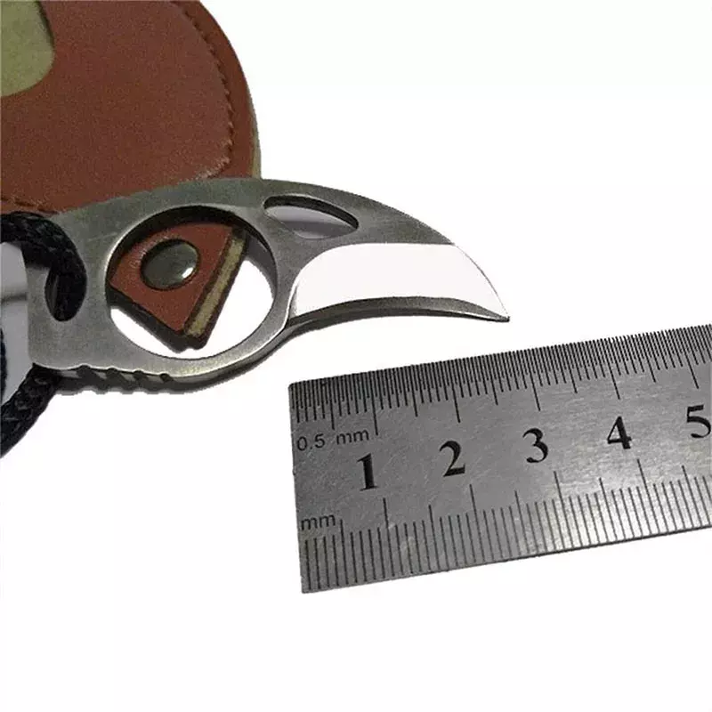 سكين صغير محمول بقاء الدفاع عن النفس مخلب مع الجلود غمد الدفاع الشخصية EDC أداة المنزل الرياضة في الهواء الطلق التكتيكية أطقم #6