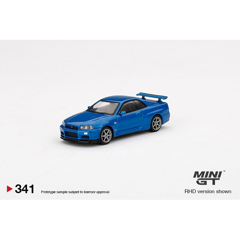 لعبة صغيرة GT 1:64 Skyline GTR R34 V-المواصفات II Bayside سبيكة زرقاء Diorama مجموعة نموذج سيارة لعب كاروس مصغرة 341 في المخزن #2