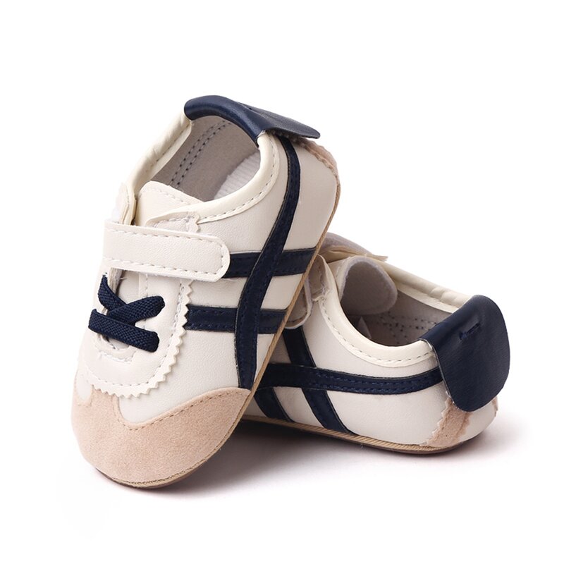 أحذية رياضية للأطفال أولادي وبناتي من عمر 0-12 شهرًا من الجلد الصناعي المتباين ومضاد للانزلاق أحذية للأطفال الصغار