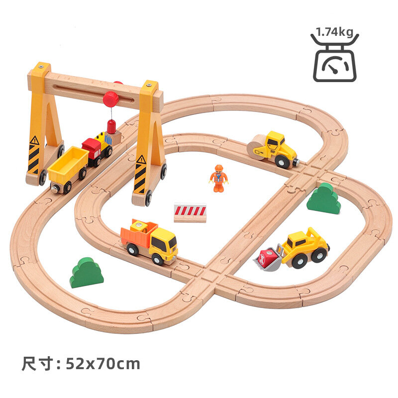 خشبية معلقة برج المسار مجموعة متوافق مع جميع العلامات التجارية من السكك الحديدية اللعب الطريق الملحقات الجمعية للأطفال هدايا PD60 #6