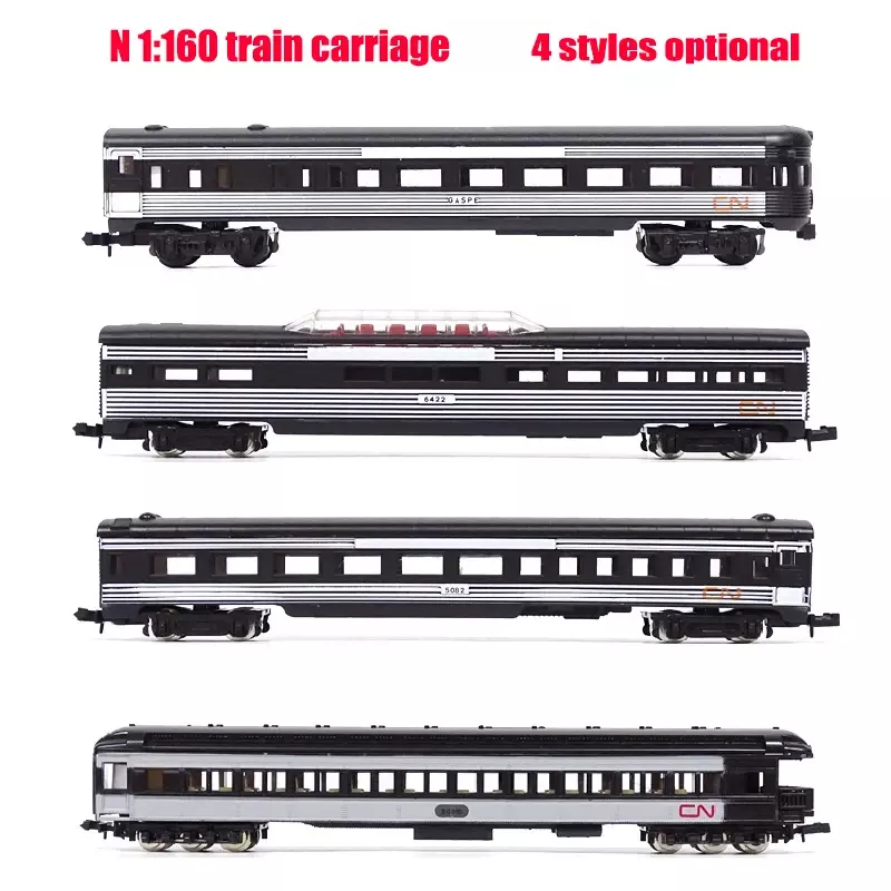لعبة القطار البلاستيكية ذات العجلات المعدنية ، مقياس N 1 ، 160 CN للسكك الحديدية ، سيارة ركاب ، مشاهدة معالم المدينة ، سيارة ، متوافقة مع KATO TOMIX