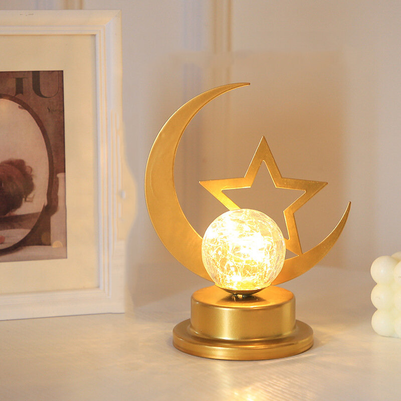 رمضان الحديد الفن القمر ستار Led ضوء جوفاء ضوء رمضان الديكور 2023 الجنية أضواء عيد مبارك للمنزل غرفة ديكور الجمالية