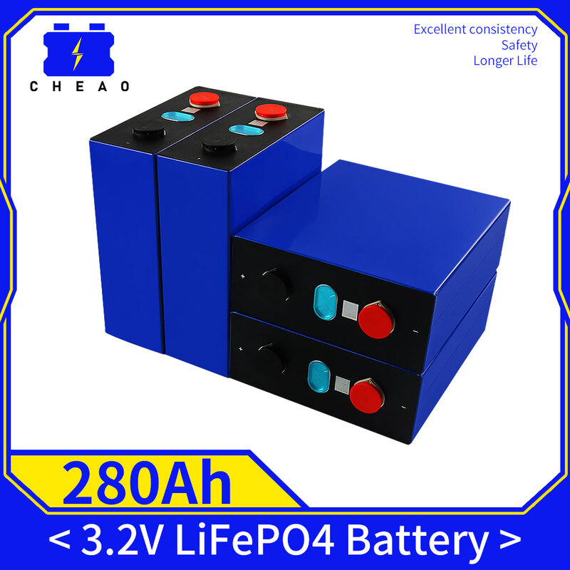 8 قطعة 3.2 فولت Lifepo4 280Ah بطارية العلامة التجارية الجديدة قابلة للشحن lifepo4 batteri للطاقة الشمسية لتقوم بها بنفسك 12 فولت بطارية كهربائية RV الاتحاد ال...