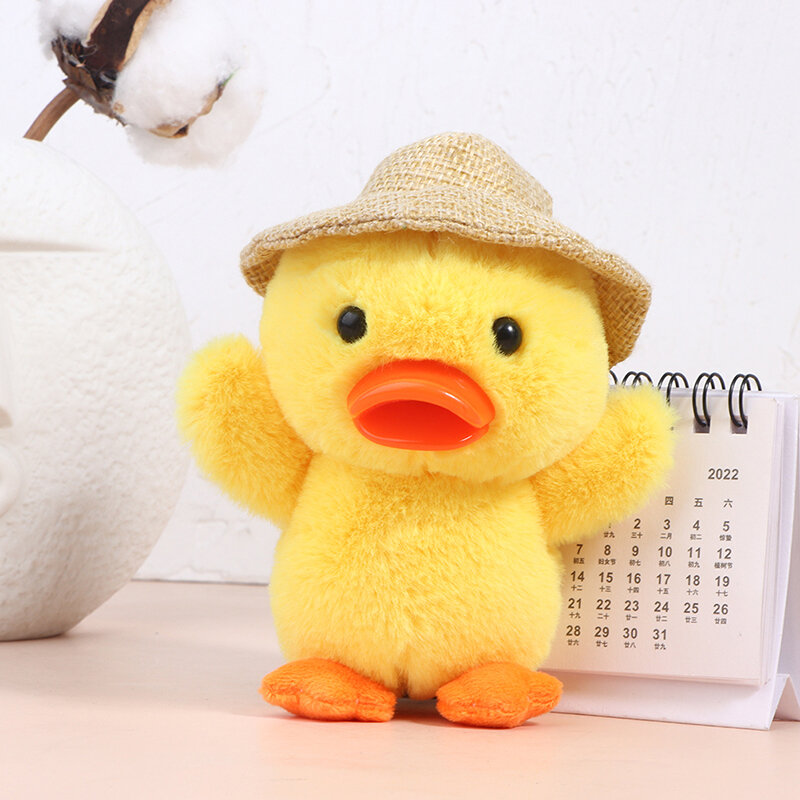 1PC Little Duck Kawaii Couple Floral Doll Pendant Key Bag  Plush Keychain Lovers Friends Cute Gift Accessories