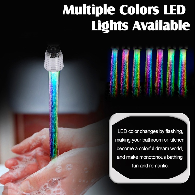 عالية الجودة اكسسوارات المطبخ تصفية محول RGB Led ضوء LED توفير المياه صنبور مهوية الناشر قطب صنبور فوهة
