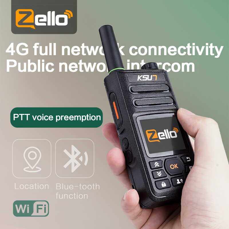 المهنية PTT Zello اسلكية تخاطب ، واي فاي شبكة الهاتف الخليوي راديو ، طويلة المدى ، 100 ميل لتحديد المواقع ، 4G بطاقة Sim ، LCD-ZL18 #6