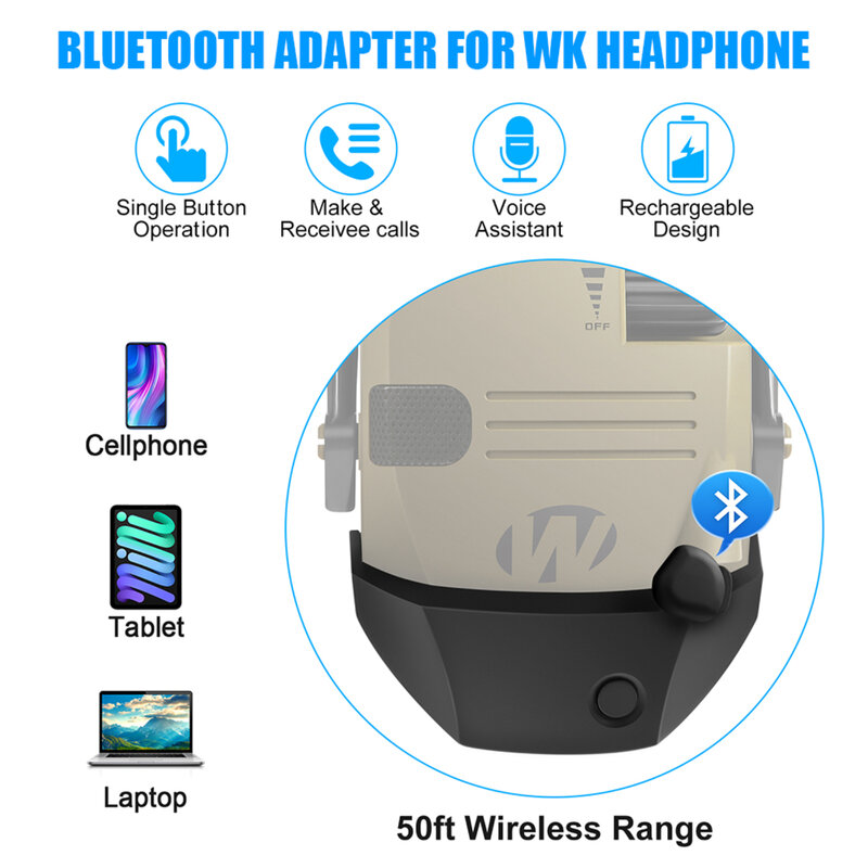 W1 تصميم محول بلوتوث لسلسلة ووكر للأذنين اطلاق النار الإلكترونية تحويل سلك للأذنين إلى واحد لاسلكي