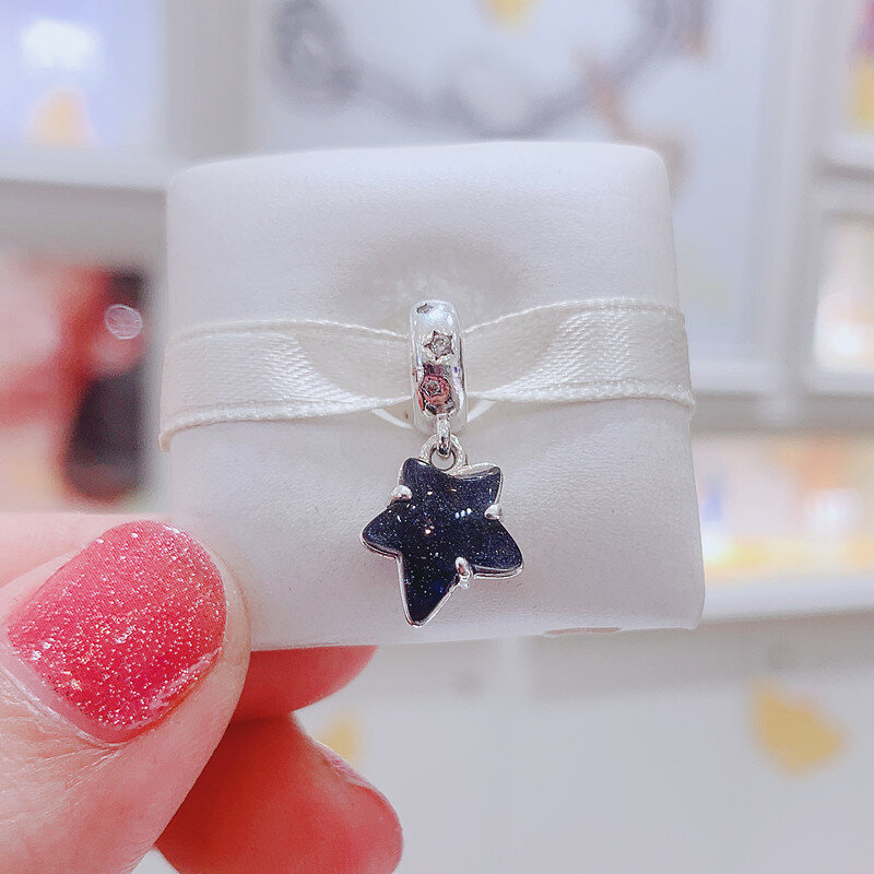 Natsuki 925 فضة السفر ماوس سلسلة الكرتون الزركون الخرز صالح الأصلي باندورا Charms أساور النساء Jewelry بها بنفسك مجوهرات