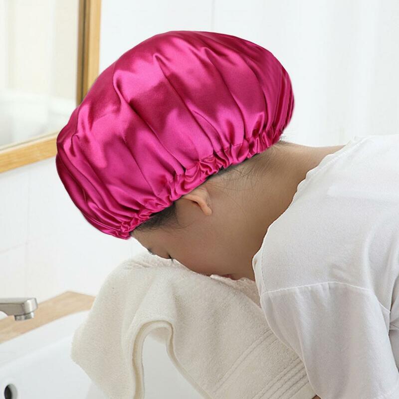 Drawstring  Stylish Lightweight Sleep Cap Convenient Hair Bonnet Solid Color   for Bath