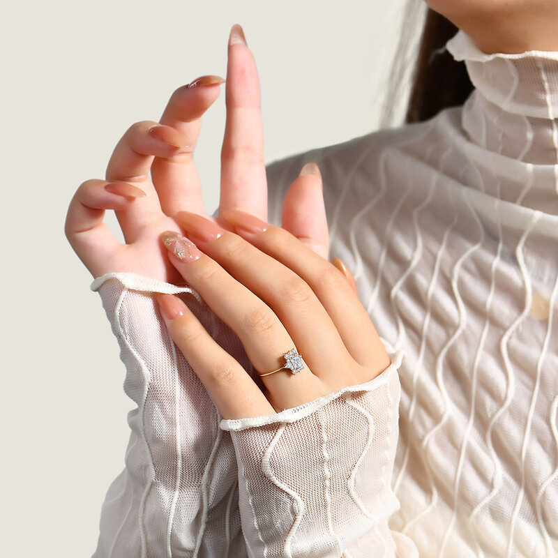 خاتم أتاغيمز-مثمن قص مويسانيتي للنساء ، صلب 925 فضة استرلينية ، خاتم الماس ، هدايا الخطوبة ، فاخر ، D VVS1 ، 5x3mm #6