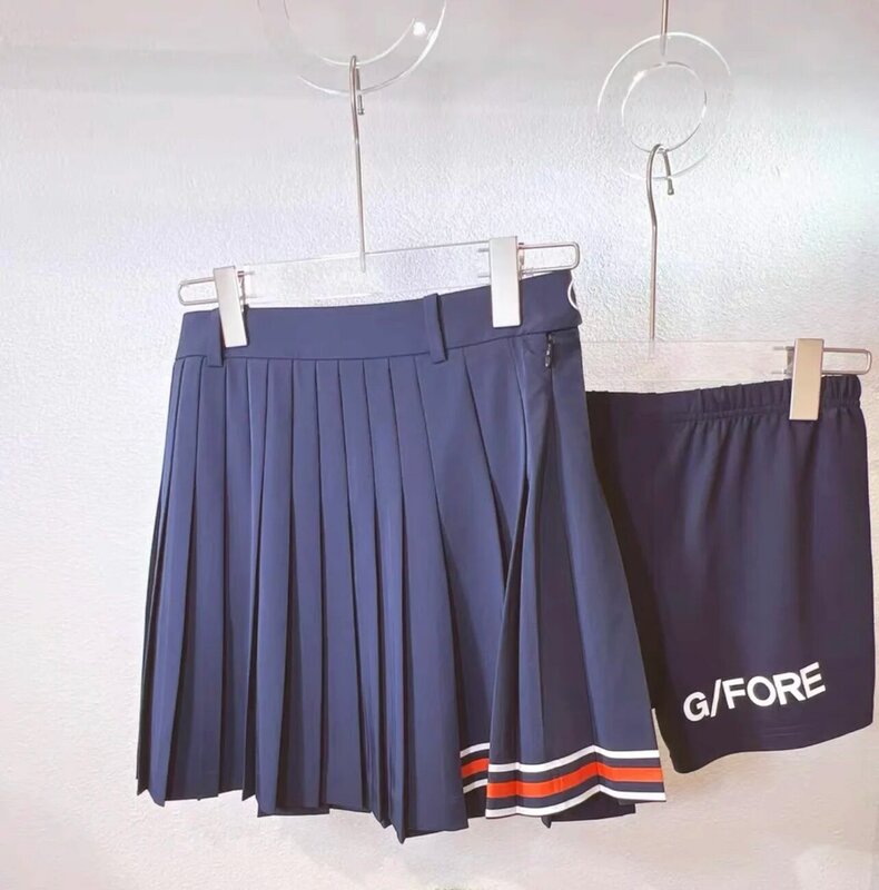 جديد G4 الكورية الأصلي واحد جولف ملابس السيدات تنورة قصيرة الصيف عالية الخصر رقيقة غير النظامية مطوي كولوتس