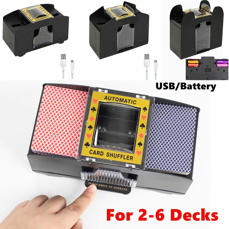 1-6 الطوابق التلقائي بطاقة Shuffler USB/بطارية الطاقة الكهربائية آلة خلط