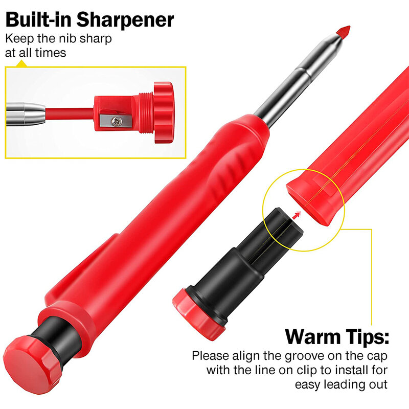 الصلبة نجار مجموعة أقلام رصاص النجارة الميكانيكية قلم رصاص 3 ألوان الملء البناء بمناسبة أداة ل قوس النجار سكريبر #2