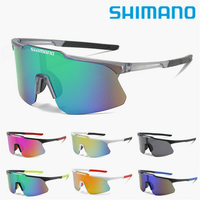 شيمانو-نظارات شمسية بإطار كبير للرجال والنساء ، نظارات ركوب مضادة للأشعة فوق البنفسجية ، قيادة دراجات خارجية ، 7 ألوان ، جديد ، UV400 #1